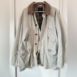 American Eagle Outfitters Light Gray Jacket with Brown Collar